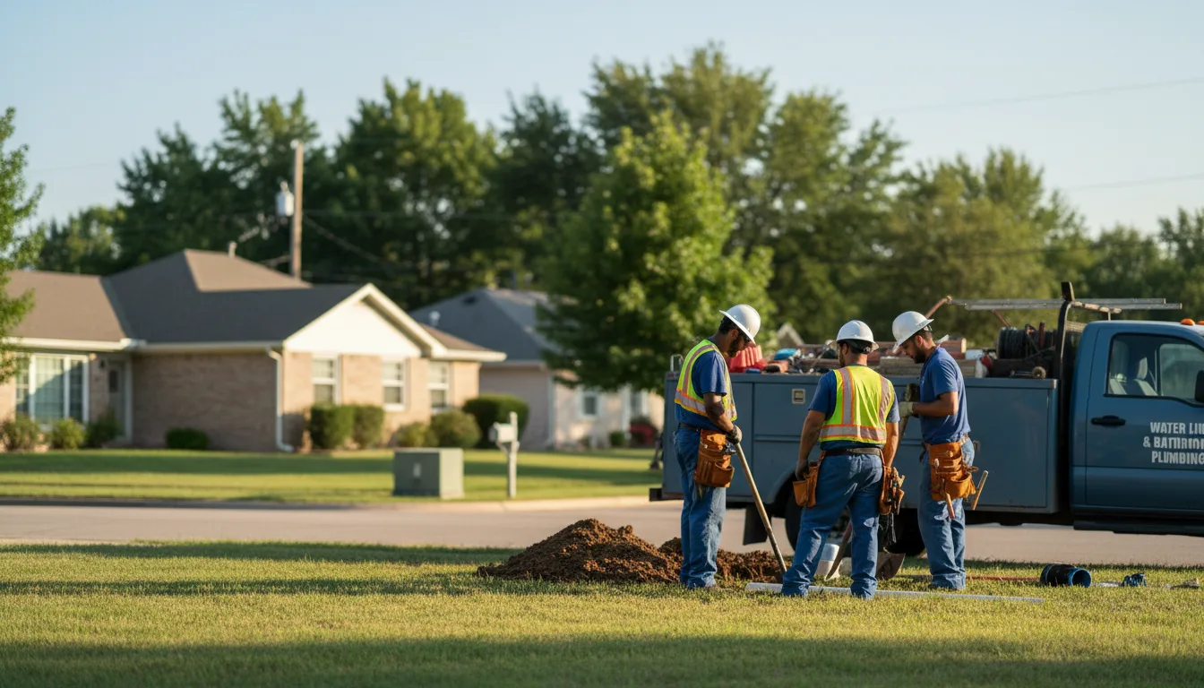 Residential water line and bathroom plumbing service in Sugar Land, TX